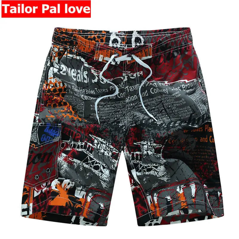 

Colorful Print Boardshorts Swimwear Men Surf Swim Shorts Polyester Loose Summer Swimming Swimsuit Board Short Pants Beachshorts