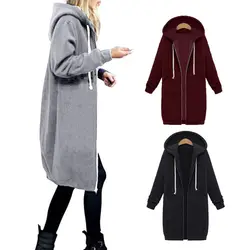 Осенне-зимние толстовки с капюшоном пальто длинные пальто с капюшоном Кофты на молнии плюс Размеры 4XL Повседневное пальто куртка более