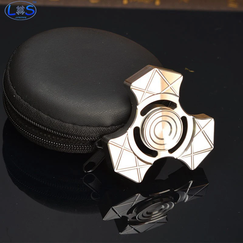 (LONSUN) Metal da Alta Qualidade de aço Inoxidável Spinner Fidget EDC Mão Spinner Rotação Topo Tempo Longo Anti Stress Brinquedos
