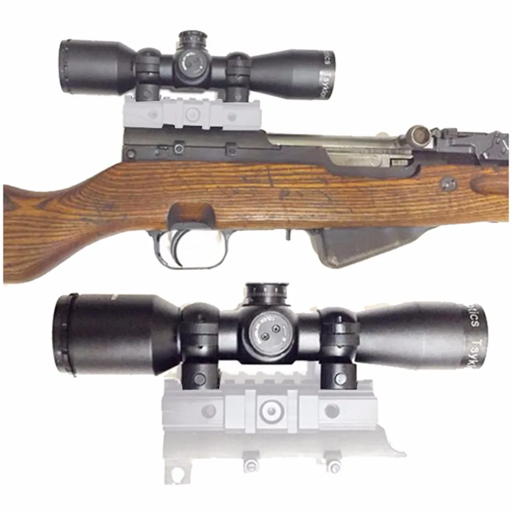 Векторная оптика Tsyklon 4x32 SKS компактная Охотничья винтовка с 1 дюймовым креплением кольцо SVD сетка револьверная Регулировка оружейного прицела