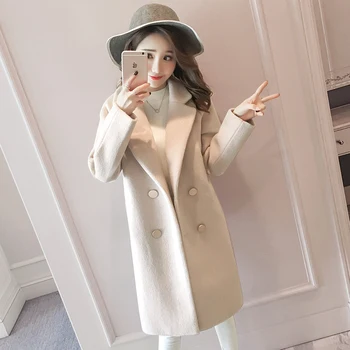 

Woolen coat 2020 female new small, medium length, Sen's student thickening autumn and winter