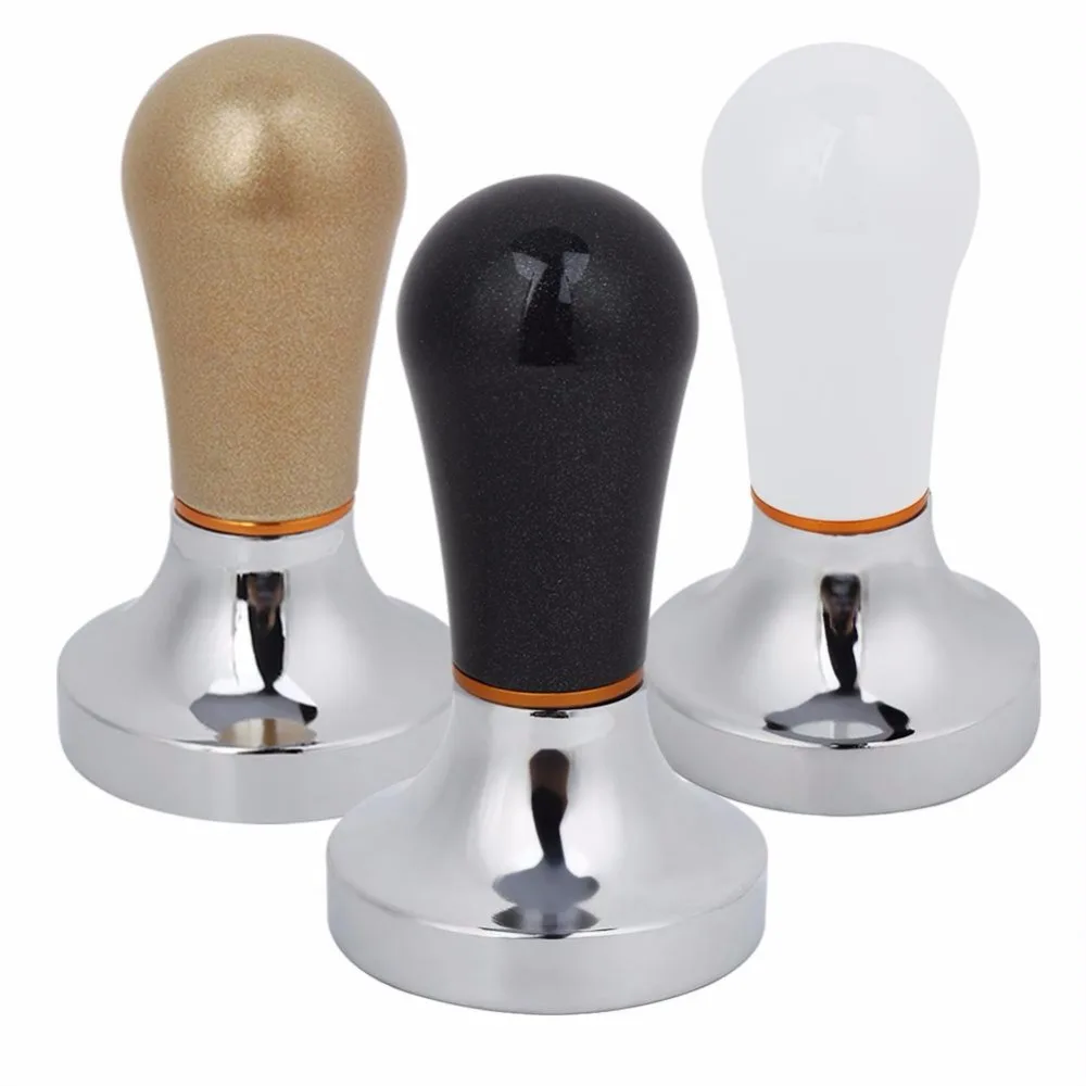 

57MM Calibrated Espresso Coffee Tamper with Stainless Steel Flat Base Ergonomics Handle Hammer Customized Coffee Accessories