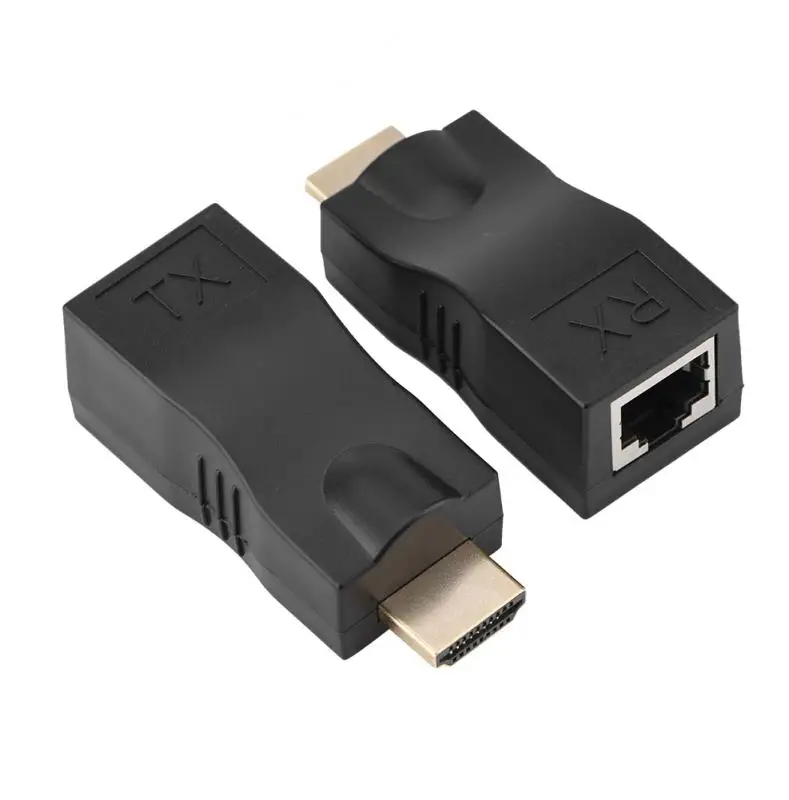 

2x HDMI 30m To RJ45 Network Cable Extender Converter Repeater Over CAT-5e CAT6 Hot Sale