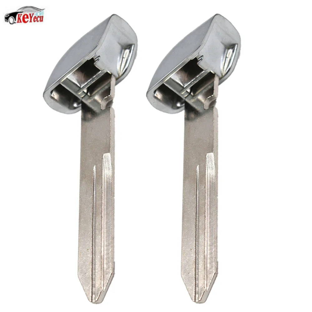 

KEYECU 2 Pcs/lot New Smart Remote Key Replacement Uncut Blade Blank Emergency Insert for Maserati Ghibli Quattroporte