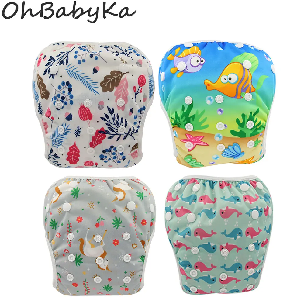 Ohbabyka/детские подгузники для плавания; многоразовый купальный костюм; подгузник для ребенка; подарок для душа; Герметичные регулируемые штаны для бассейна с единорогом для мальчиков и девочек; От 0 до 3 лет