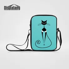 Креативная художественная сумка через плечо с принтом кота, школьная сумка для девочек, мини-сумки-мессенджеры для женщин, Повседневная сумка с клапаном для путешествий