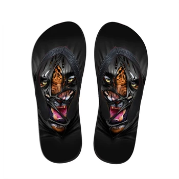 

Customized 3D Printing Men Flats Flip Flops Cool Animal Tiger Casual Shoes Men Summer Slippers Beach Sandals for Man Teenager