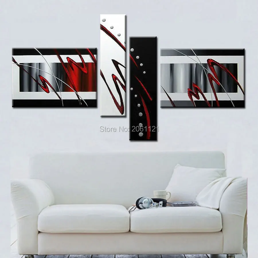 Online kopen wholesale rood zwart schilderijen uit china rood ...