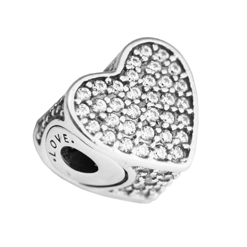 Подходит для браслетов Pandora Essence Love Charms 100% 925 пробы серебряные бусины бесплатная