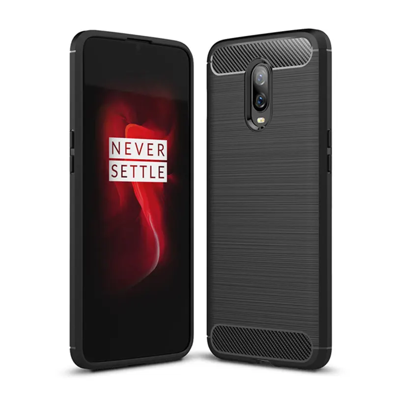 

For Oneplus 6T case Carbon Fiber Shockproof TPU Silicone Soft Back Cover For One plus 6T Ultra Slim Protective Coque Capa