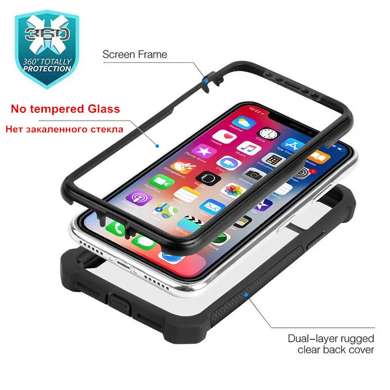 360 Degree Corner Cushion Shockproof Phone Case For iPhone X XR XS Max 6 6S 7 8 Plus 5S 5 SE Cover Shell TPU Protection Cases
