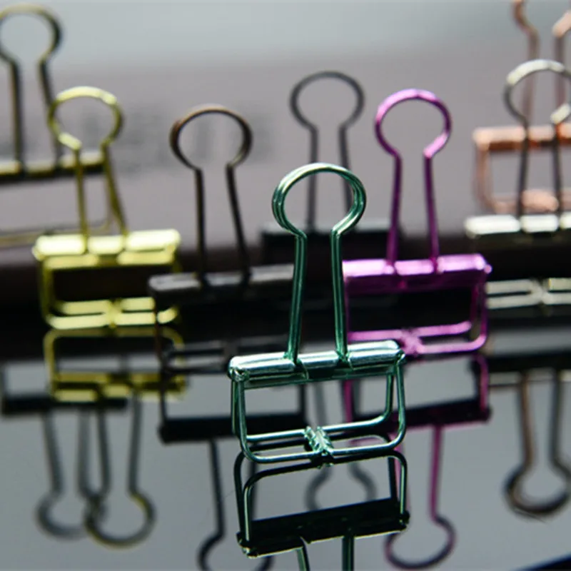 

1PC Kawaii Colorful Metal Paper Clips Binder Clip For Photo Message Ticket File Office School Supplies Clips Korean Stationery