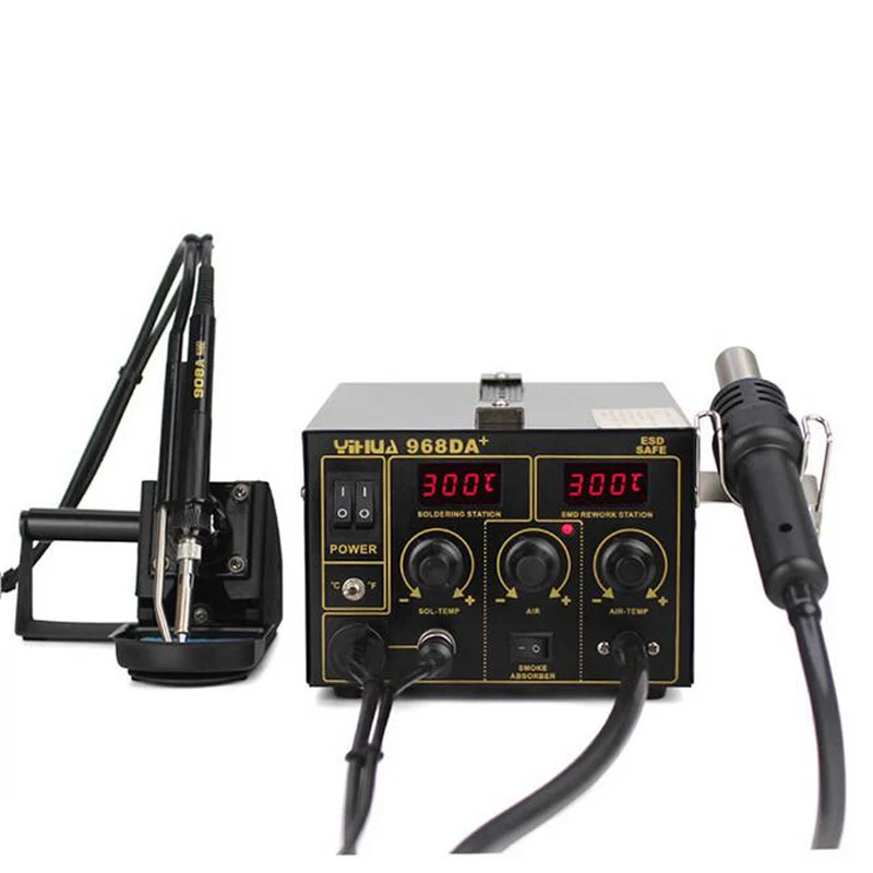 YIHUA 968DA+ 3-в-1 Термовоздушная паяльная станция многофункциональная паяльная станция для паяльная станция