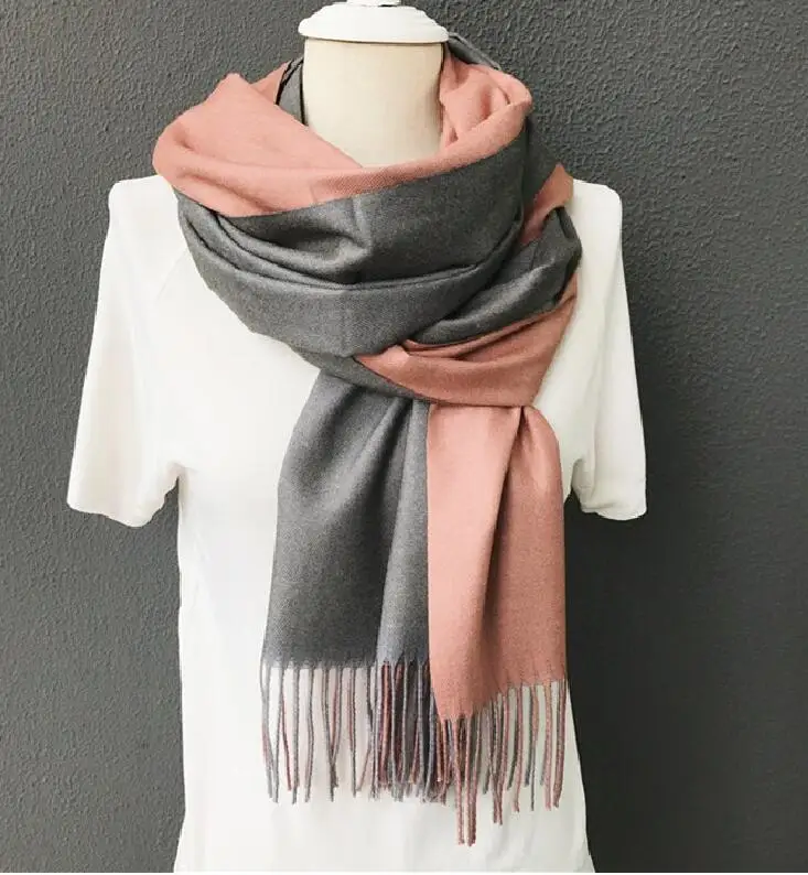 Baratos Bufanda de invierno para mujeres de marca de lujo chal pashmina doble cara suave de Cachemira bufandas y envolturas bandanascarf wante