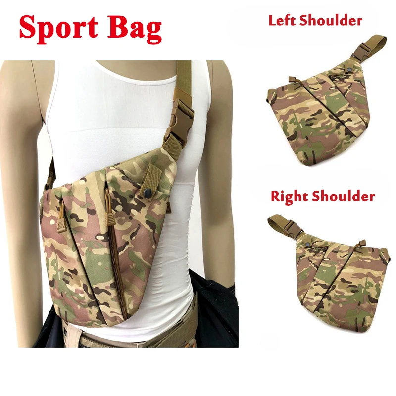 

Left / Right Shoulder Concealed Tactical Storage Gun Bag Men Shoulder Anti-theft Bag Multifunctional Chest Sport Small Bag