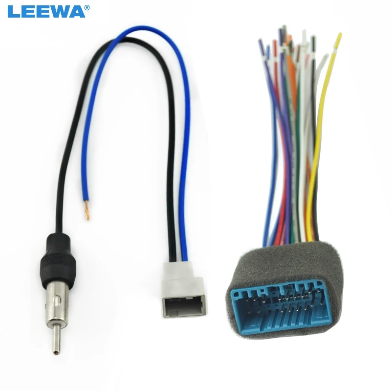LEEWA Car Audio Stereo Head Unit Harness With Radio Antenna Adapter Cable For Honda/Acura/Mazda