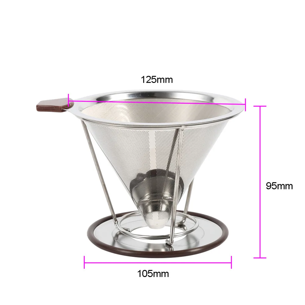 КАПЕЛЬНАЯ капельница из нержавеющей стали двухслойная сетка кофе конусный фильтр Держатель Infuse домашние настенные наклейки инструменты для приготовления кофе