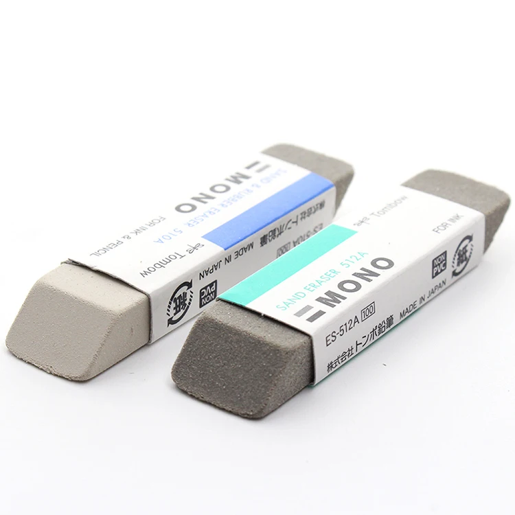 Pencil Eraser TOMBOW Mono Eraser for Ink Pencil Sand Eraser Scrub Rubber Double Head Ink Remover School Supplies Erasers ES-512A ES-510A