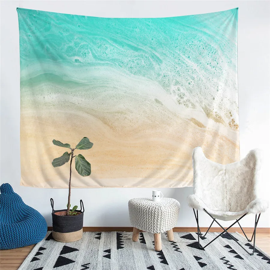 HELENGILI домашняя мебель мраморный узор гобелен настенный подвесной песчаный пляж