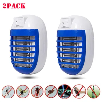 

2PCS LED Socket Electric Mosquito Fly Bug Insect Trap Killer Zapper Night Lamp