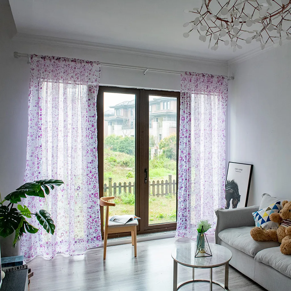 1pcs 100 200cm Window Curtains Transparent For Bedroom Living Room