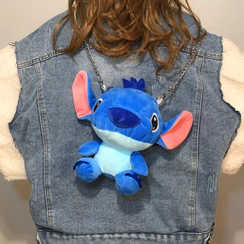 

IVYYE Blue Stitch Fashion Anime Plush Shoulder Bags Soft Cartoon Tote Casual Handbag Fluffy Dolls Phone Bag Lady Girls New