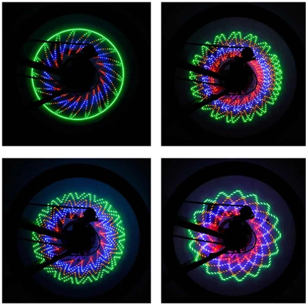 32 светодиодный светильник с цветным рисунком для велосипедных колес, сигнальный светильник для безопасности велосипеда, Новое поступление