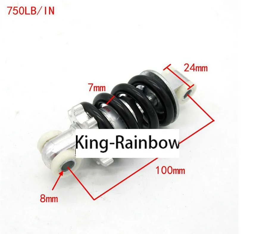 1 шт. 1200LB/в 750LB 650LB воздушный амортизатор мотоцикла задняя подвеска для 47cc 49cc мотороллер ATV Quad - Цвет: 100MM 750LB