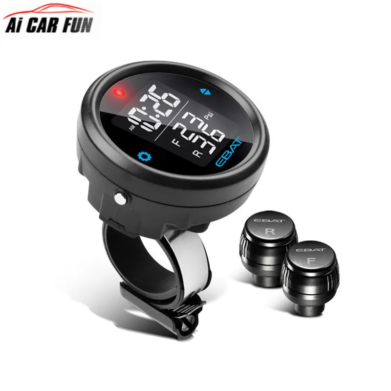 

AI Car Fun Motorcycle TPMS Tire Pressure Monitor System ET-910AE 2-sensor Wireless LCD Display Motorcycle Alarm System