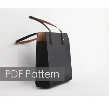 

Leather tote Sewing Pattern Leather Template PDF Patterns Leather Women HandBag Shoulder BAG English Version Instruction