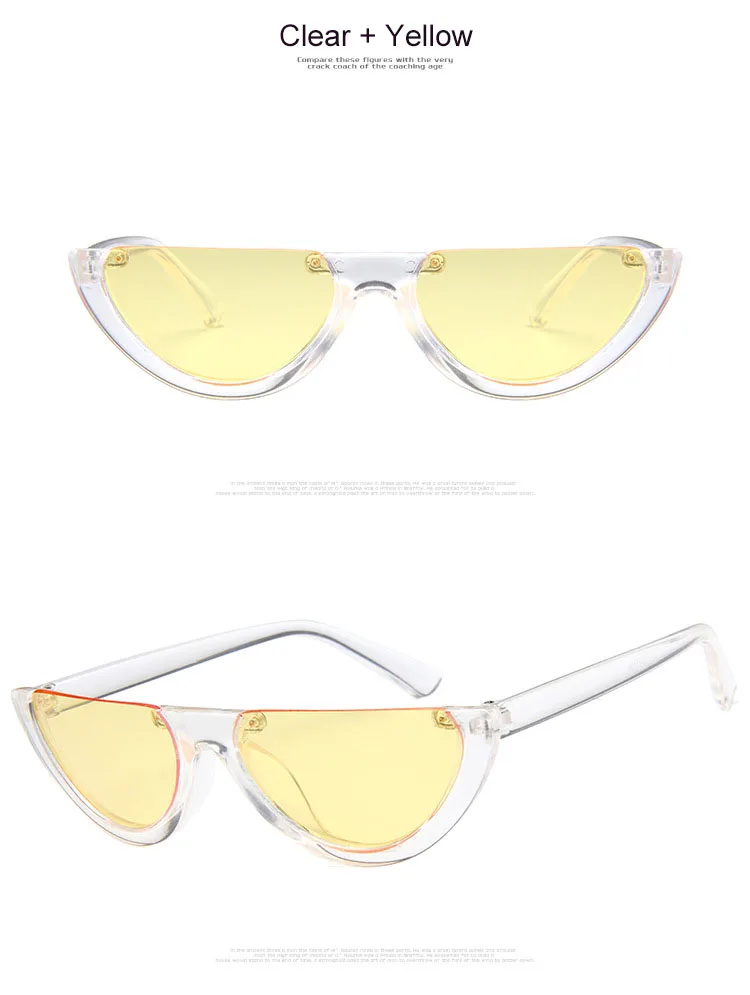 Трендовые женские солнцезащитные очки без оправы с плоской оправой Модные прозрачные очки Брендовые дизайнерские очки для женщин Oculos 5158 - Цвет линз: clear yellow