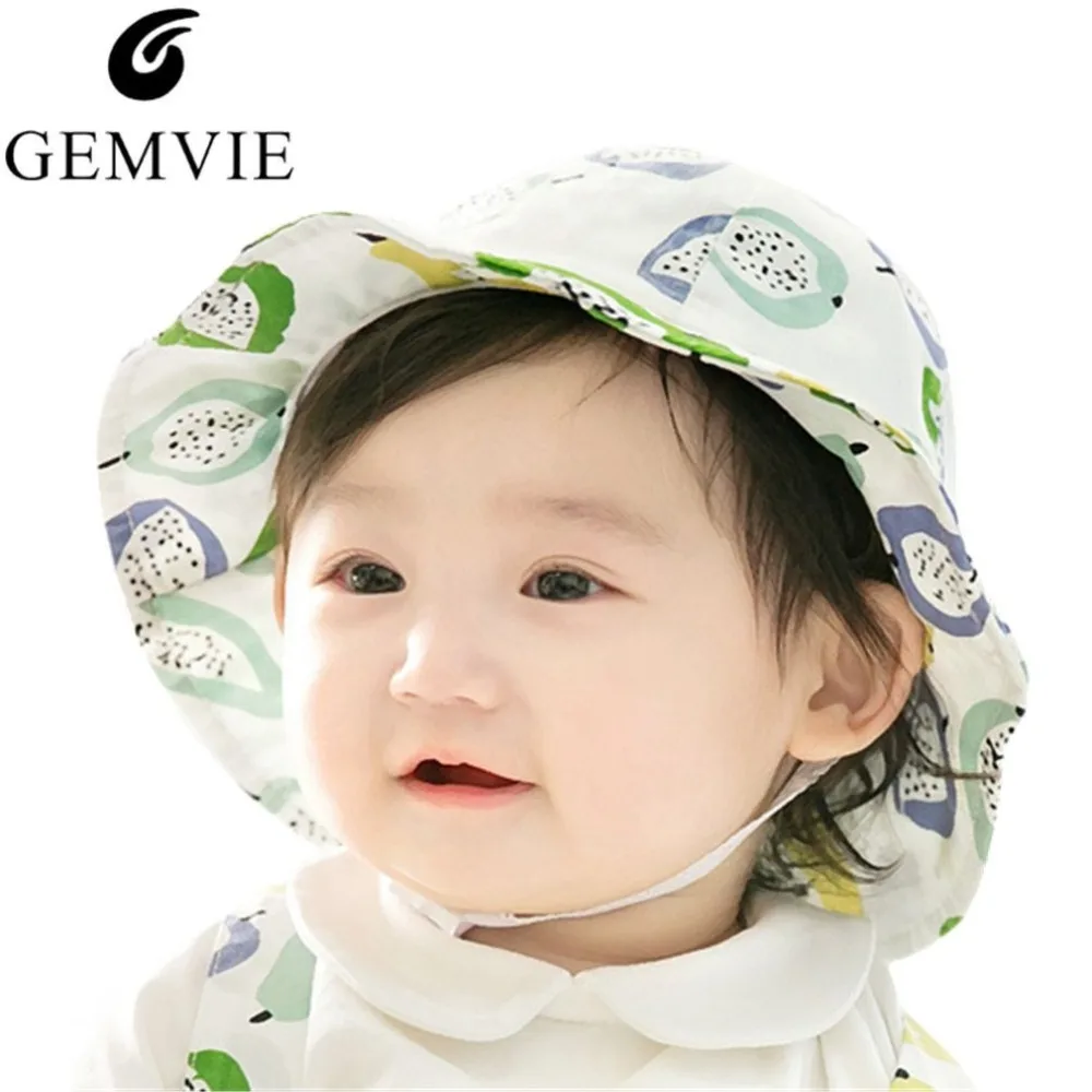 Summer Bucket Hats For Baby Soft Cotton Bucket Hat Infant Sun Beach Cap for Newborn Baby Girl