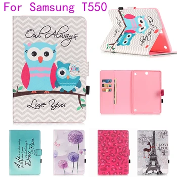 

Fashion Cartoon Pattern Flip Cover For Samsung Galaxy Tab A 9.7 T550 T555 Case Funda Tablet Silicone PU Leather Skin Shell