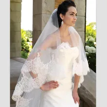 Veu de Noiva Longo один Слои белое, цвета слоновой кости кружево короткая фата Длинная фата Свадебные аксессуары, фата Фата, свадьба