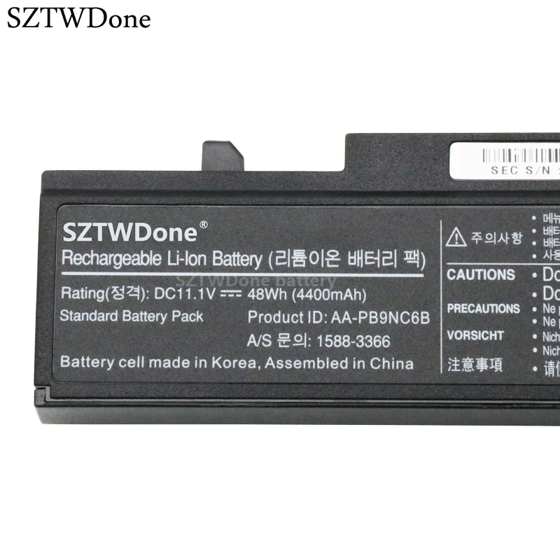 SZTWDone Аккумулятор для ноутбука SAMSUNG AA PB6NC6B PB6NC6W PB9NC6B PB9NC6W PB9NS6B PB9NS6W RC530 RV411 3445VC 3445VX|laptop
