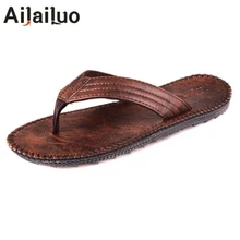Из искусственной кожи Для мужчин модные пляжные шлепанцы Сланцы с мягкая подошва Мода дышащая легко подобрать мужские летние туфли 3433