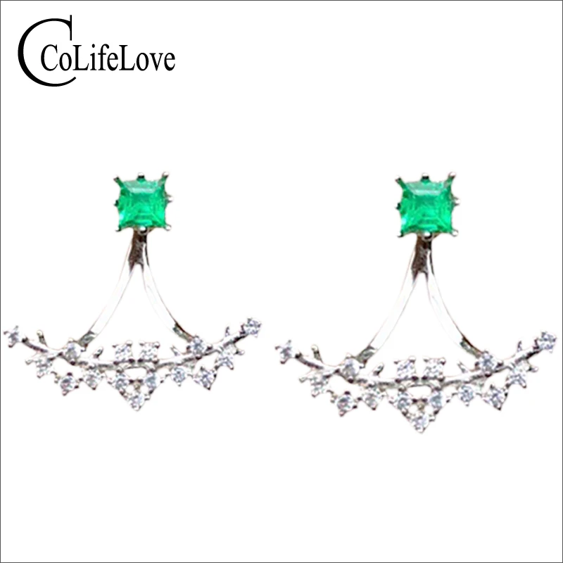 100% real emerald stud earrings for wedding 3 mm*3 mm VS grade emerald silver earrings solid 925 sterling silver emerald jewelry 100% real emerald stud earrings for wedding 3 mm*3 mm VS grade emerald silver earrings solid 925 sterling silver emerald jewelry