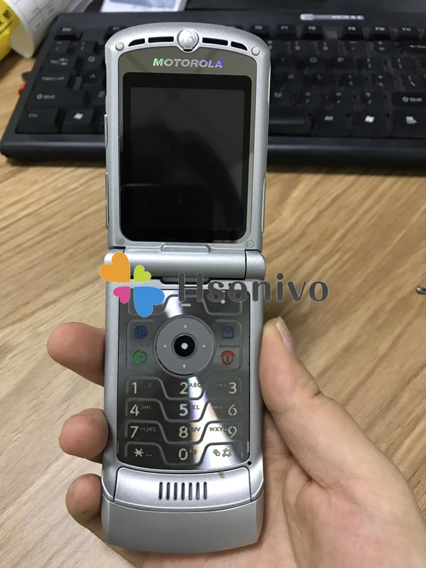 Motorola V3 Refurbished-Original V3 unlocked Flip GSM Quad Band Motorola Razr V3 mobile phone one year warranty Free shipping giffgaff refurbished phones