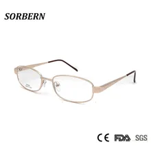SORBERN женские Овальные оптические очки в оправе прозрачные линзы, очки высокого качества женские металлические очки по рецепту очки