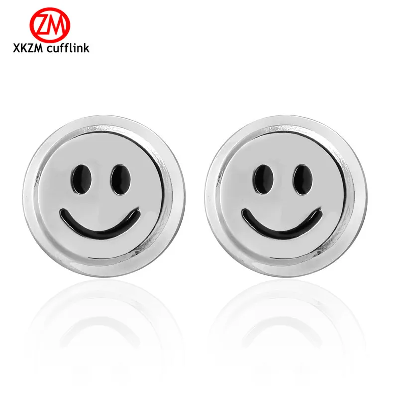 

Brand Silvery smile Cufflinks High Quality for Mens Shirt Wedding Party Cuff Links The Bake Lacquer Cuff Button Accessories