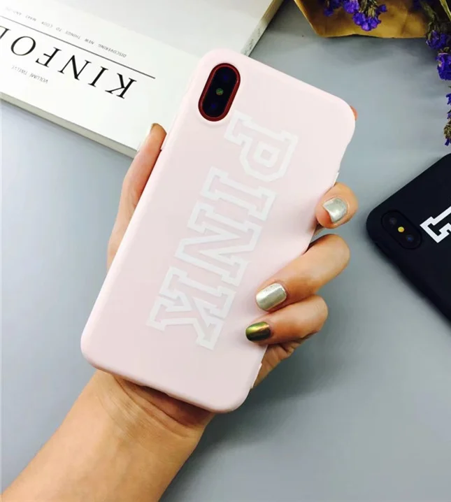 

For iPhone 7 Lucky Case Pink Color Soft Rubber Cover For iPhone Xs 8 7 6S Plus Case Silicone For iPhone 6S Cover Cases