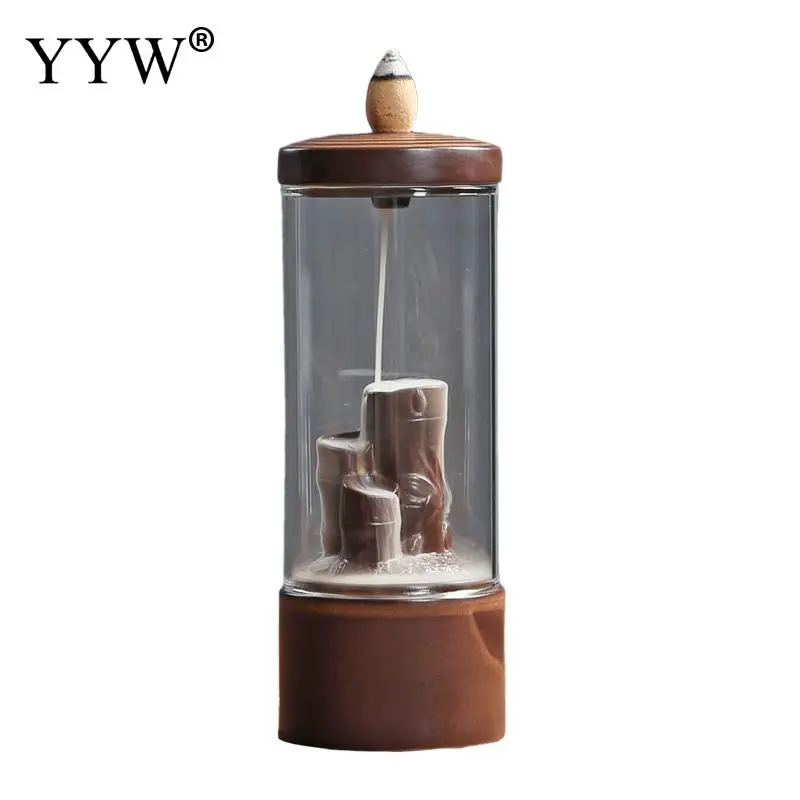 Columnar Backflow Incense Burner Waterfall Censer Oud Incense Cone Holder Incenso Ceramic Incense Aroma Burner Holder Home Decor
