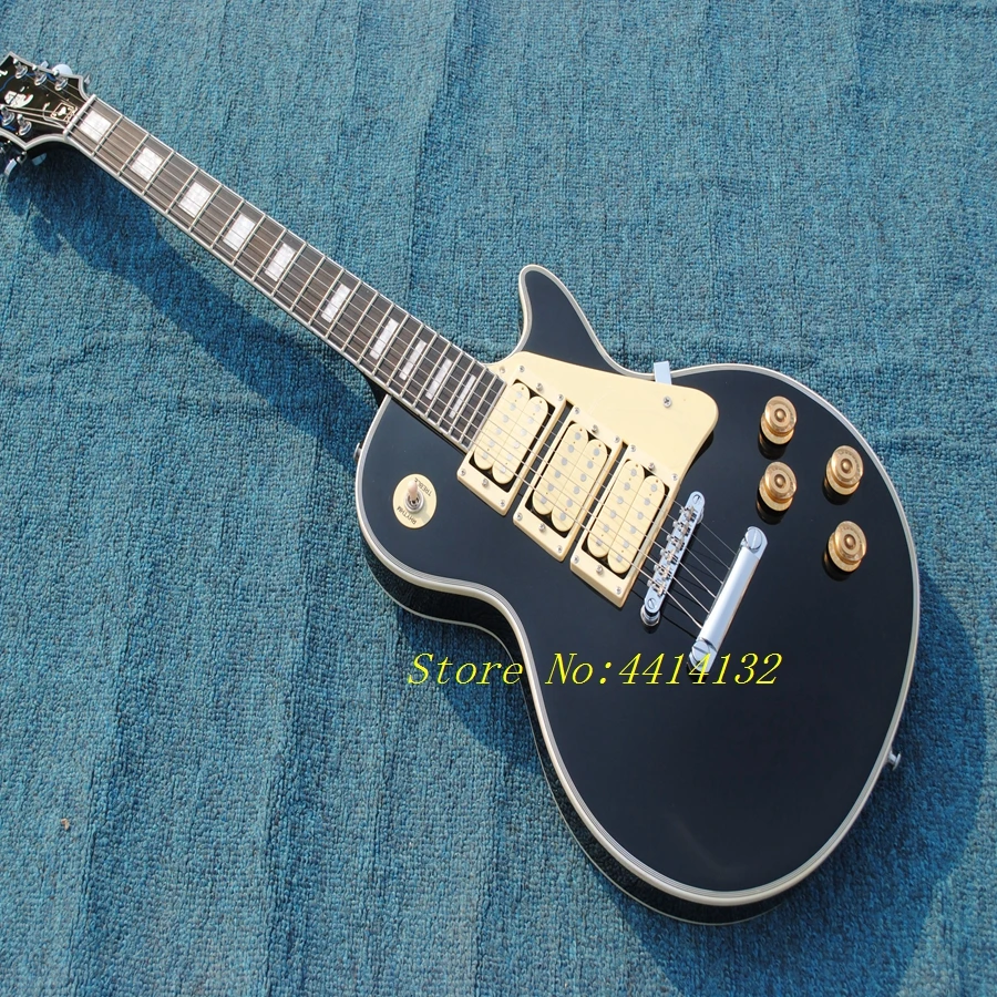 

2018 Custom Shop Style Factory Eleectric Guitar With Three Humbuckers Black Color Free Shipping