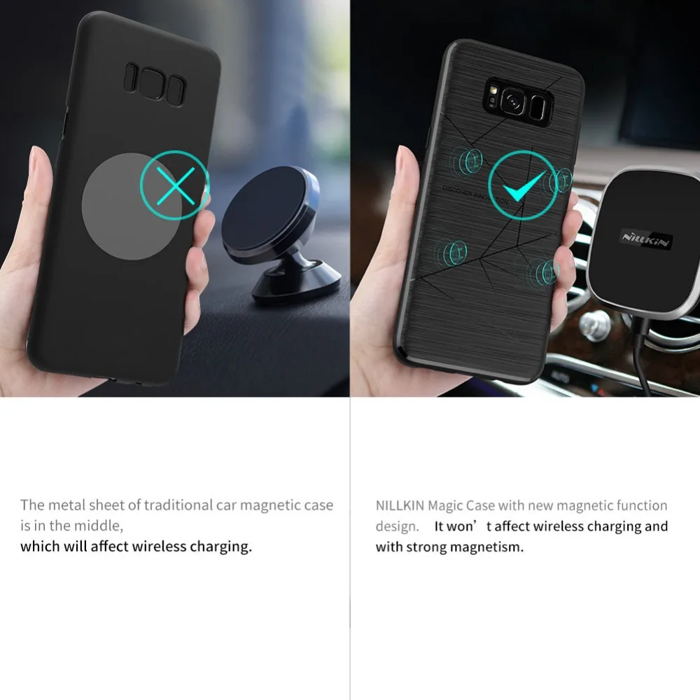 For Samsung Galaxy S8 S8 Plus Case Cover Nillkin Wireless Charging Silicone Case Magnet font b
