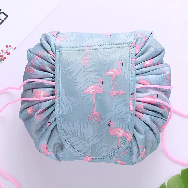 

Lazy Quick Pack All-In-One Drawstring Makeup Bag Portable Travel Cosmetic Bag Large Capacity Make up Organizer for Women Girls