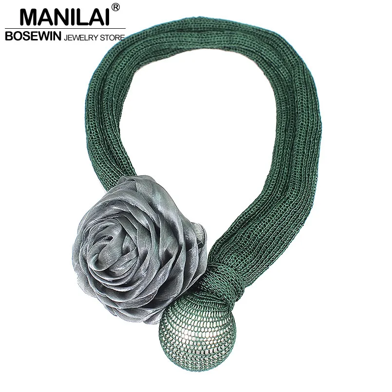 MANILAI, крупный искусственный жемчуг, подвеска, ожерелья, роза, цветок, толстая веревка, регулируемая, массивная, чокеры, ожерелья, Женские Ювелирные изделия