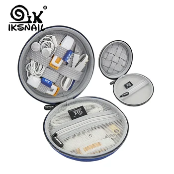 

IKSNAIL Earphone Holder Case Storage Carrying Hard Bag Box Case For Airpods Headphone Accessories Earbuds Memory Card USB Cables