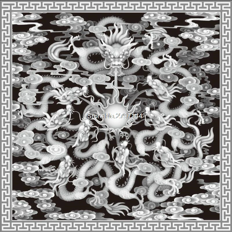 9pcs/set Kowloon Wall decor panels 3D Model STL relief for cnc STL/BMP format  ARTCAM ASPIRE MACH3 Dragon wall panel