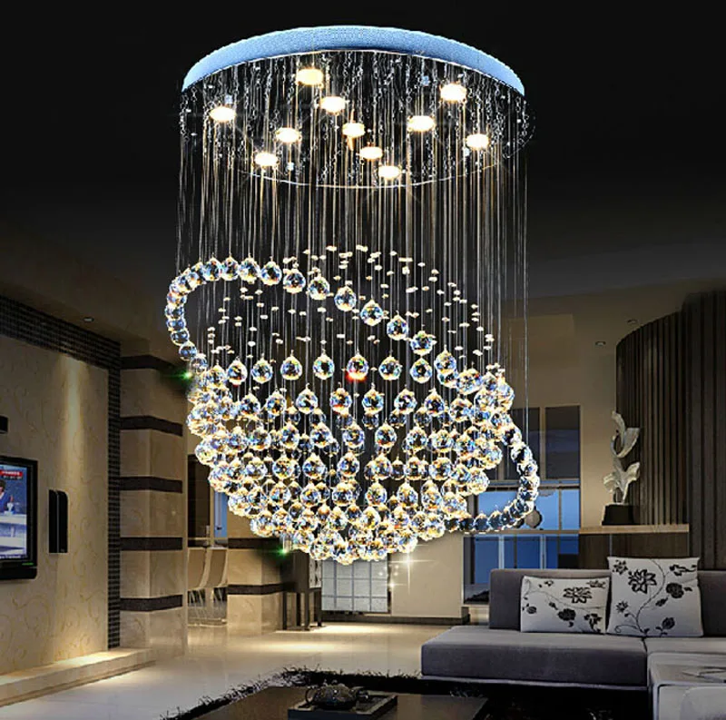 kristallen kroonluchter woonkamer moderne eenvoudige slaapkamer lamp ronde trap kroonluchter creatieve eetkamer lamp eetkamer led lamp dining room chandelier creativedining room aliexpress