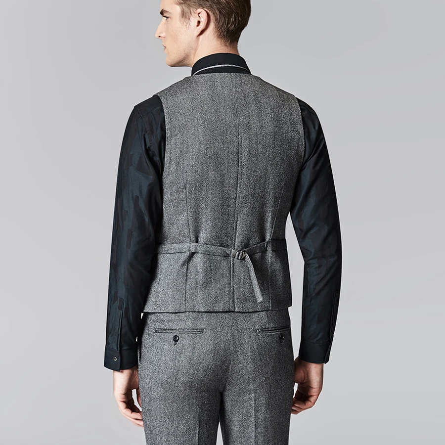Серый Chalecos Para Hombre мужской жилет Gilet Uomo двубортный костюм Colete Masculino для мужчин 2018